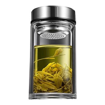 矮粗创意双层玻璃杯隔热单层泡茶水杯矮胖形户外车载喝水杯子