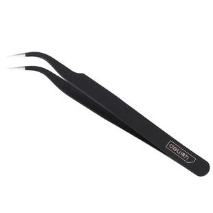 得力不锈钢镊子弯头细尖头防静电小镊子燕窝小夹子维修钳子套装