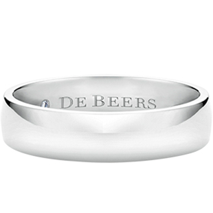 【礼物】De Beers 戴比尔斯 Wide Court 铂金戒指 5mm