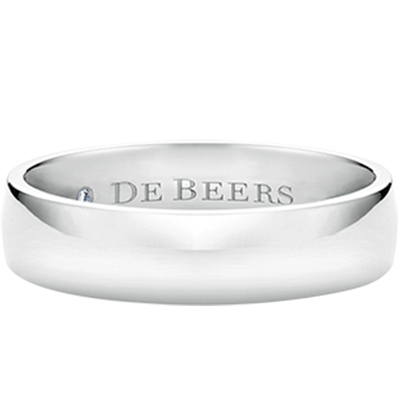 戴比尔斯WideCourt铂金戒指