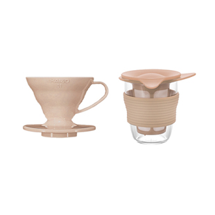 HARIO马卡龙色办公家用玻璃茶杯 带滤网单人花茶杯多巴胺200ml