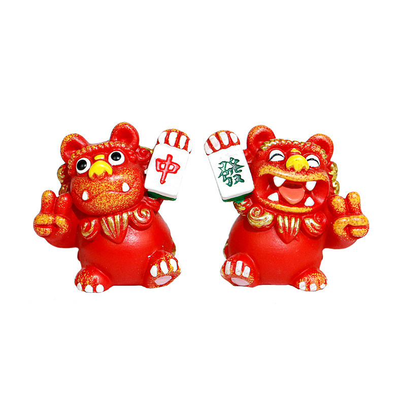 狮三百麻将文创风中华超值摆件