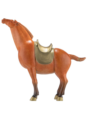 北将黄铜中式摆件马到成功送礼