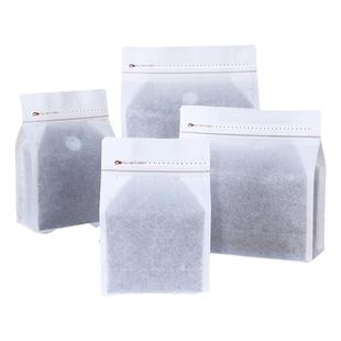 白绵纸咖啡豆包装袋茶叶密封袋白色八边封食品袋气阀防潮保存袋子