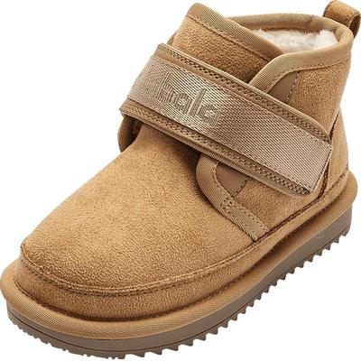 巴拉巴拉童鞋儿童雪地靴男女童短靴加厚加绒2025新冬靴子防滑保暖