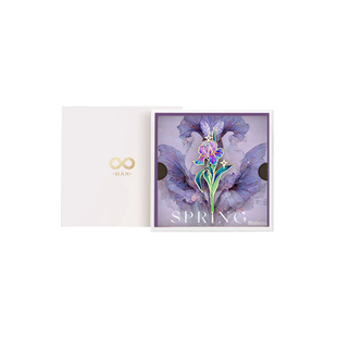 Max无界梵高鸢尾花胸针小众设计高级胸花徽章送女友生日礼物配饰