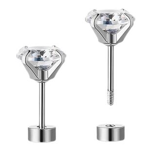 钛研社｜医学钛钢锆石耳钉防敏平底圆饼养耳洞华子耳蜗钉耳骨钉女