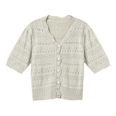 gcrues韩系麻花V领毛衣