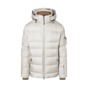 BOGNER博格纳秋冬B-JACKET系列男士SIM-D立领连帽绗缝亮面羽绒服