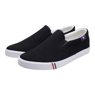 一脚穿懒人鞋男土帆布鞋没有鞋带的男鞋不系带休闲板鞋无带小白鞋