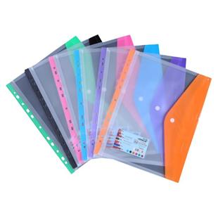 11孔文件保护套A4活页夹替换插页袋加厚纽扣文件袋按扣透明内页袋