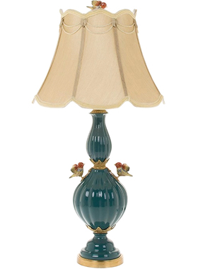 陶瓷配铜摆件装饰灯卧室边柜摆设品欧式奢华陈设装饰艺术美式古典