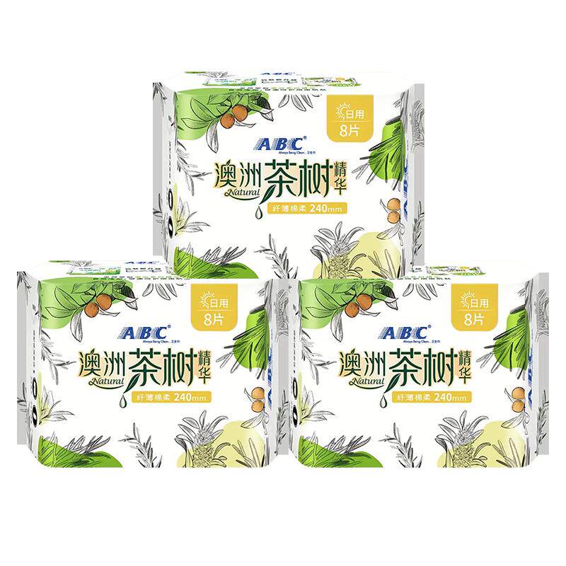 ABC卫生巾茶树棉柔日用240mm