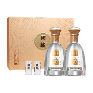 今世缘国缘对开42度浓香型白酒500ml*2瓶全息镭射工艺宴请有面