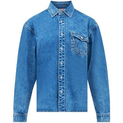 TrueReligion2024秋季新品男士简约牛仔长袖衬衫