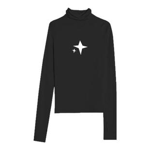 28星星两色轻薄印花粉白打底所lvetong长袖原创衫T恤女英雄修身高