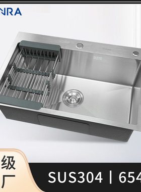 手工水槽单槽SUS304不锈钢6545尺寸台上台下洗菜盆厨房洗碗池
