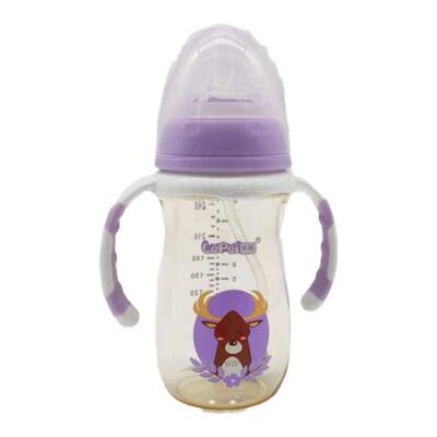 乐陪PPSU奶瓶260ml带手柄奶瓶防胀气防摔带吸管奶瓶