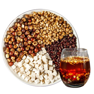 炒熟的红豆薏米茶赤小豆芡实茯苓水祛湿寒气男女排养生体内毒湿茶