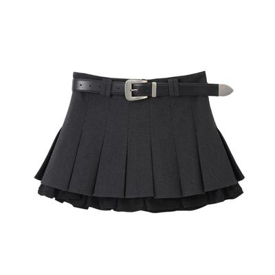 芮范俏皮感荷叶边百褶裙