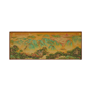 新中式山岳画五岳独尊桌面装饰摆件江山如画桌面摆件黄铜摆件礼物