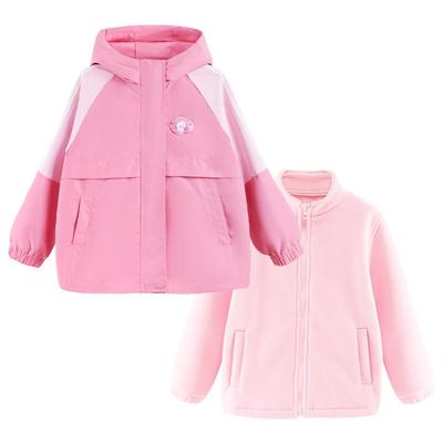 女童冲锋衣款外套儿童秋冬装新款羽绒服中大童三合一户外防风衣