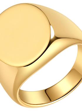 祥饰帝潮流钨钢黑色椭圆戒指