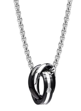 网红同款环环相扣英文挂链项链男女钛钢吊坠韩版情侣配饰品百搭