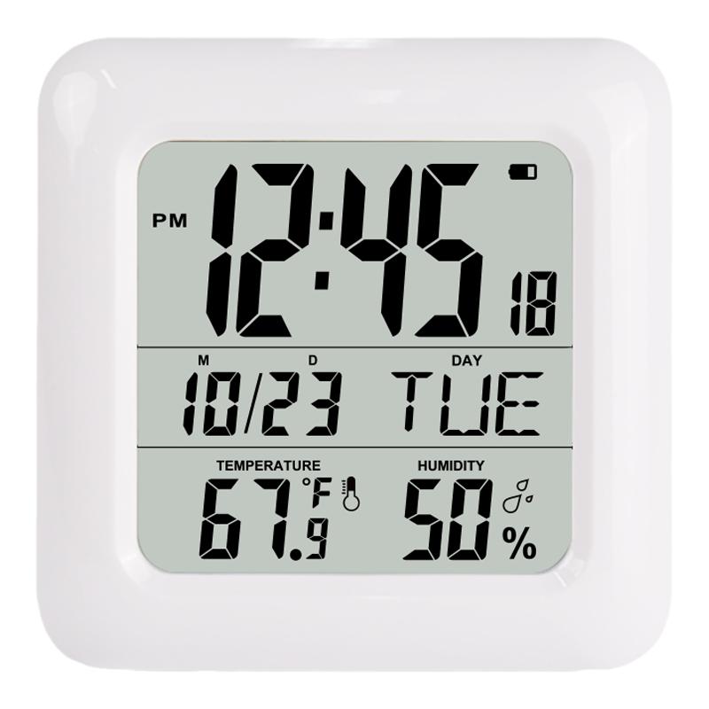 易美特浴室钟厨房防水静音家用吸盘钟表北欧简约小挂钟卫生间创意