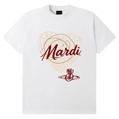 韩系Mard土星爱心印花短袖t恤女