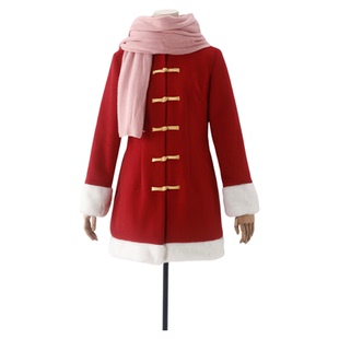 现货豪漫银魂神乐冬装cos服红色毛呢冬装cosplay全套有口袋可常服