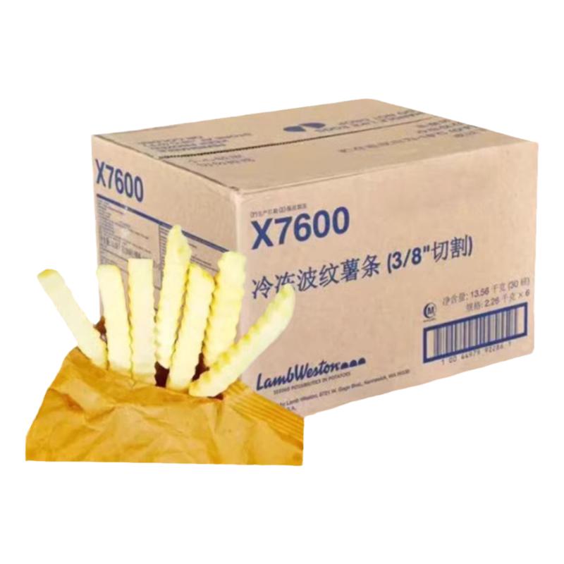 进口蓝威斯顿美式油炸冷冻X7600波浪螺旋曲粗薯条半成品整箱包邮