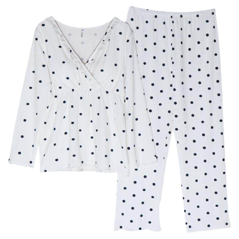 夏季带胸垫纯棉月子服哺乳睡衣薄