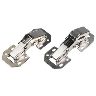 荣力斯免开孔槽铰链加厚橱柜门青蛙铰链桥型明装弹子缓冲合页