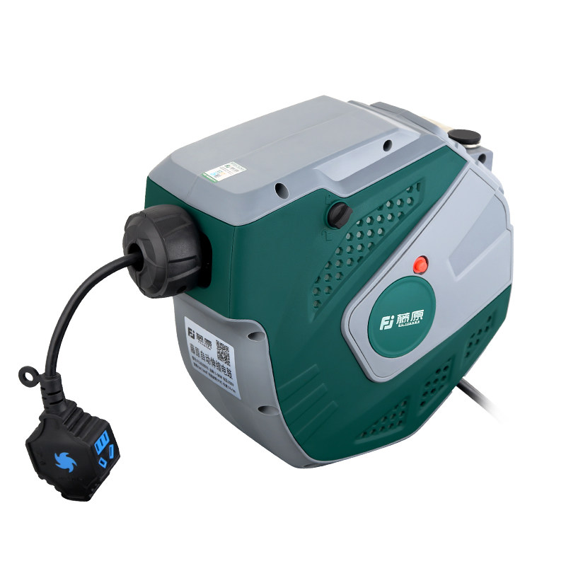 藤原自动伸缩电鼓国标三芯铜芯线电缆收线器汽修电线卷管器卷线器