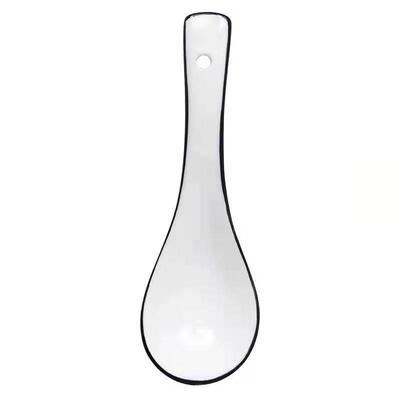 陶瓷勺子家用喝汤调羹汤匙长柄小勺子大号简约盛汤饭勺稀饭勺加深