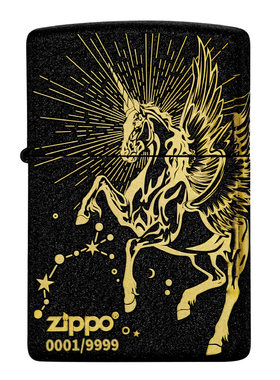 zippo打火机 独角星芒 黑裂漆独角兽 煤油防风生日礼物女生送男生