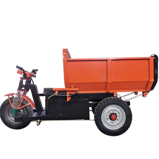 工地电动三轮车建筑工程车拉沙子养殖场拉粪混凝土翻斗自卸灰斗车