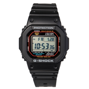 卡西欧小红圈小方块原点六局电波手表男太阳能经典运动表GW-M5610