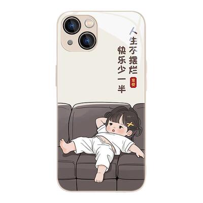 搞怪情侣一对卡通可爱玻璃壳