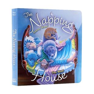 打瞌睡的房子 英文原版绘本 The Napping House board book 廖彩杏吴敏兰推荐书单 纸板书 儿童启蒙 卡板书 纯全英文正版英语书籍