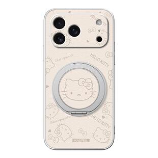 粉色kitty旋转支架适用iphone17手机壳16pro苹果15promax全包14防摔13保护套12新款11外壳x红色8plus可爱xs