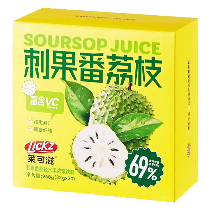 莱可滋刺果番荔枝浓浆960g30条装