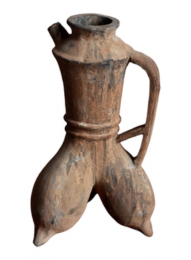 龙山文化仿古陶鬶三足壶影视摆件