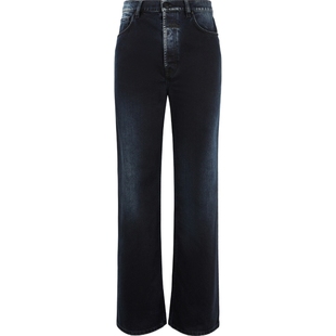 【折扣】032c 男士深色基础款宽松阔腿直筒牛仔裤