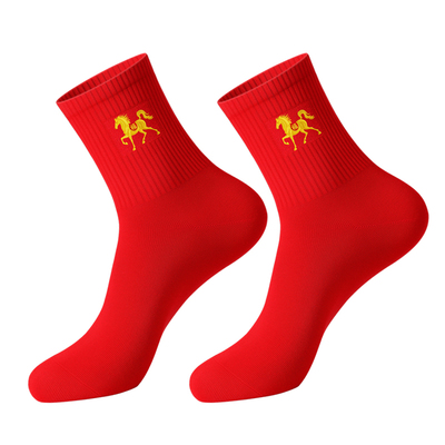 冷皇后本命年红袜子男女同款纯棉