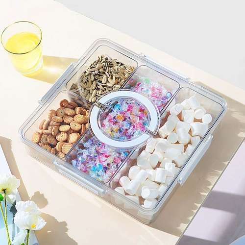 新品 别墅用客厅高档果盘 高品质男性高透亮水晶干果盘 春节茶几