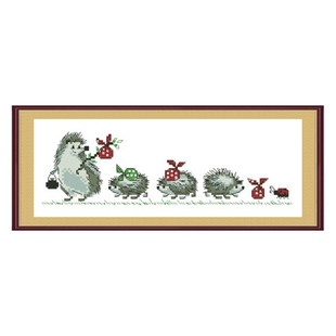 十字绣套件 DIY刺绣工具包 可选印花手工saga刺猬一家