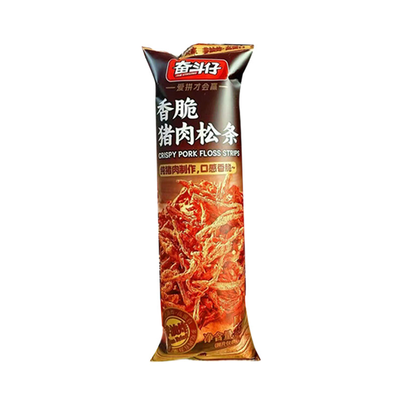 奋斗仔香脆猪肉松条原味健康低温烘烤高蛋白条肉干15g/包独立包装