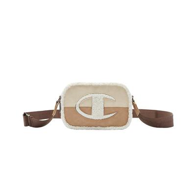 CHAMPION拼色小羊羔绒斜挎包